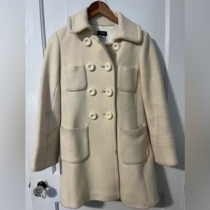 JCrew cream coat, Size 0
